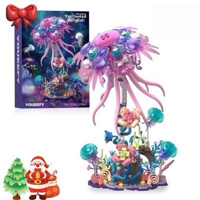 Enchanted Jellyfish Building Kit with Halloween & Christmas Festive Vibes, 52...
