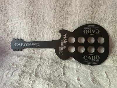 Cabo Wabo Sammy Hagar Tequila Guitar shaped Paddle Serving Tray Holds 8 Shots