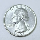 1961 D Washington Quarter - 90% Silver - Circulated Coin #5171