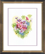 Cross Stitch "Summer Bouquet". Embroidery Kit Unprinted  anvas Crystal Art