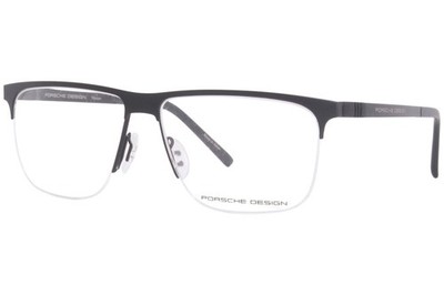 Porsche Design P8324-C Eyeglasses Frame Men's Black Semi Rim Square 57mm