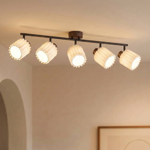 Lindby Strahler 'Shiloh' (Modern) Aus Holz (5 Flammig, E14) - Deckenlampe, Decke-image