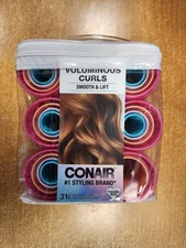 Conair Voluminous Curls Self-Grip Rollers-Smooth & Lift, 31 Pack   E2A