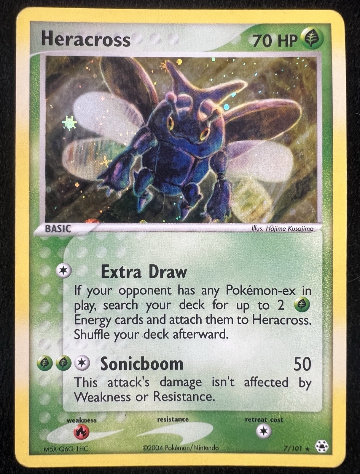Heracross 7/101 Ex Hidden Legends Holo Pokemon Card - LP