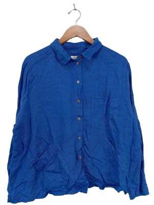 POETRY Langarmhemd Damen Hemd Gr. DE 48 blau Casual-Look