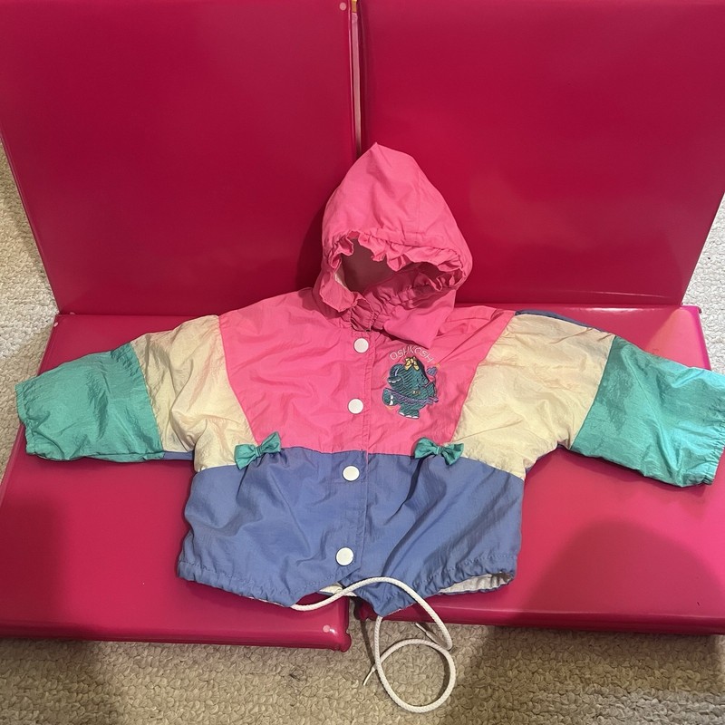 Vintage OshKosh B/gosh Girls Windbreaker Jacket 18 Months M