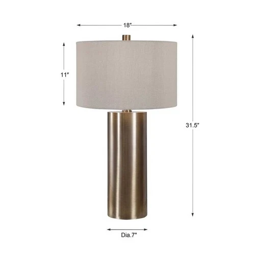 Uttermost 26384-1 Taria Brushed Brass Table Lamp - Picture 8 of 8