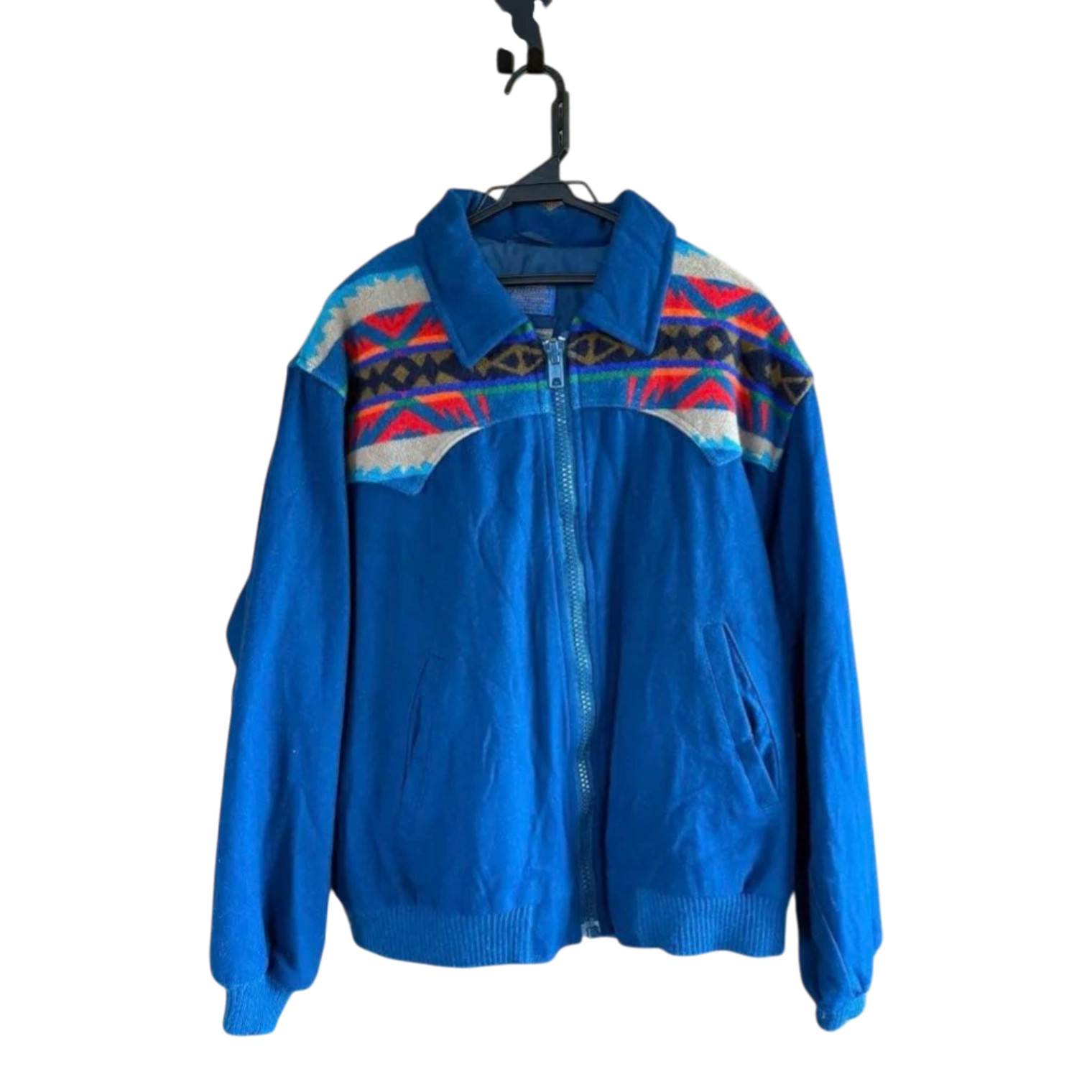 Pendleton 70s Wool Blend Zip Up Jacket Geometric … - image 1