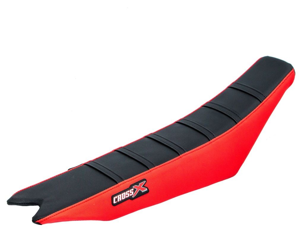 Housse de selle GasGas EC antidérapante taille M avec bandes de maintien noires et rouges