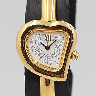 Yves Saint Laurent YSL Heart Watch Vintage Heart bezel Gold Yves Saint Laurent YSL Heart Watch Vintage Heart bezel Gold