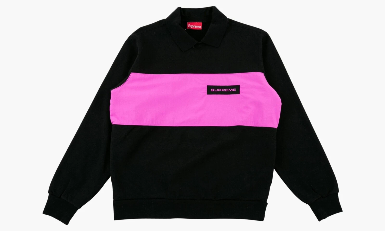 SUPREME POLO CREW NECK BLACK   MEDIUM