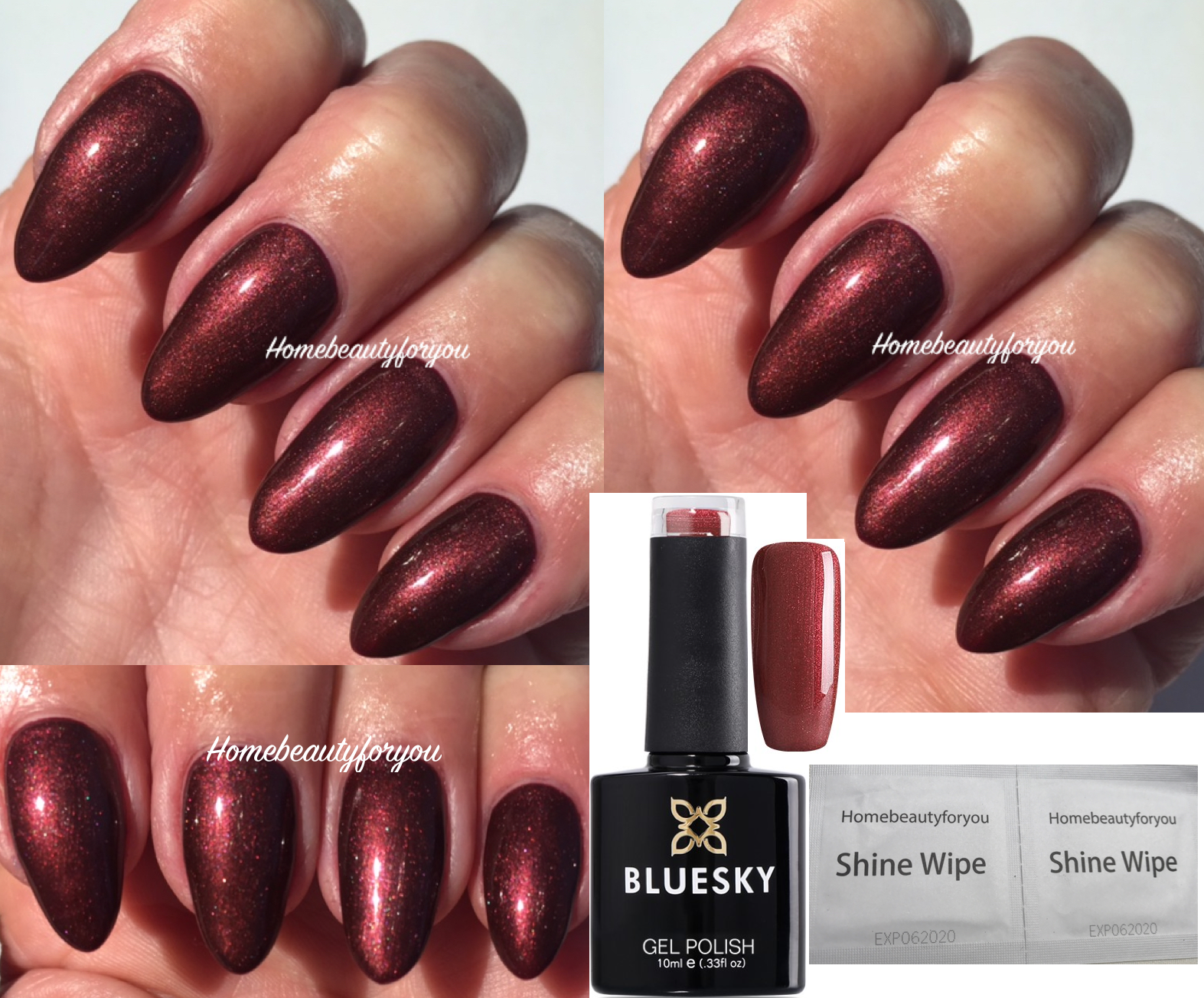 BLUESKY GEL NAIL POLISH BROWN DELIGHT BURGUNDY AUTUMN WINTER A09 UV LED SOAK OFF