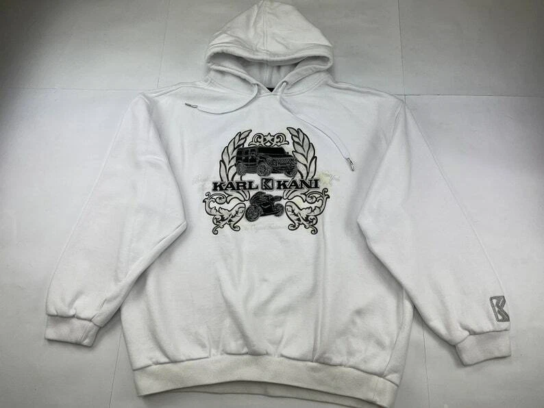 KARL KANI hoodie white vintage hip hop sweatshirt 90s hip hop 1990s size XL