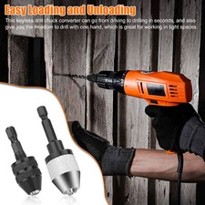 Keyless Drill Chuck Adapter 2Pcs for Impact D...