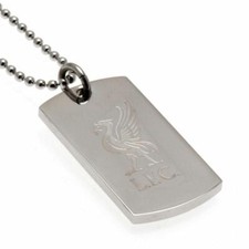 Image of Liverpool FC Stainless Steel Engraved Dog Tag & Chain LB