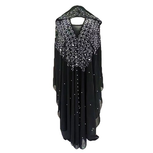 African Women Dubai Muslim Hoodie Maxi Dress Robe Abaya Farasha Kaftan Dress - Picture 8 of 36