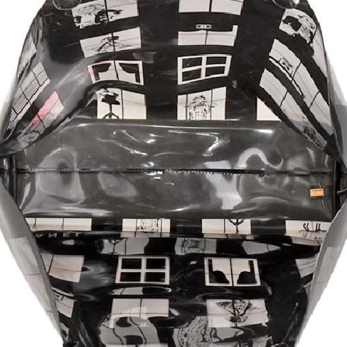 CHANEL Chain Tote Bag Vinyl Bag Windows Line W33cm Black Clear