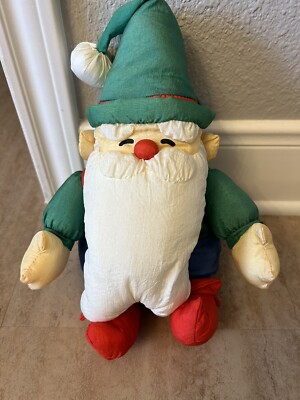 Dept 56 Elf Santa Plush Nylon Parachute Material Stuffed Animal 9.5'' Polyester