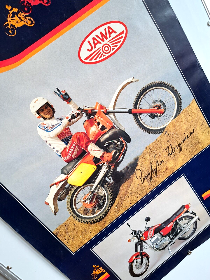 JAVA motorcycle / BIG Promo BIKE Poster / MOTOKOV export CHECHOSLOVAKIA ...