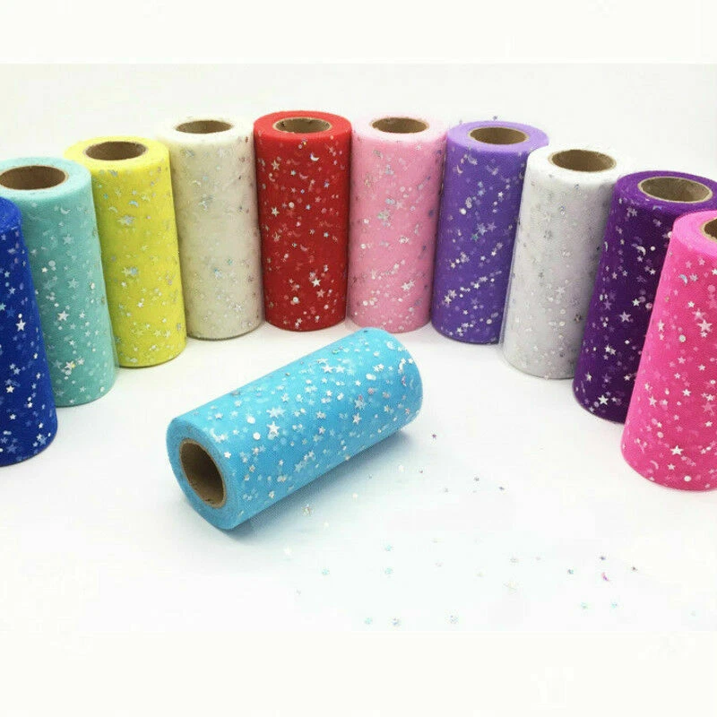 25 Yard Net Mesh Tulle Sparkle Fabric DIY 15cm6" Fairy Costume Wedding Decor Red - Image 3 of 4