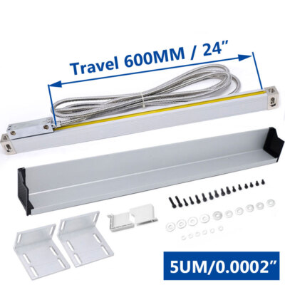 TOAUTO 600mm Glas Linear Skala 24'' 5µm TTL Messstab für CNC Fräsdrehmaschine, DE
