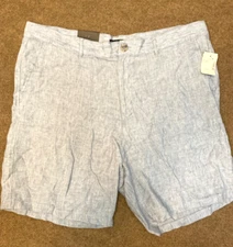 Saks Fifth Avenue Shorts Mens 38 Linen Flat Front Chino Relaxed Preppy Casual