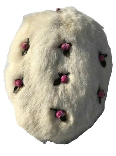 Vintage Valerie Modes Genuine Fur Felt Blue & Pink Bow Hat  display picture 2