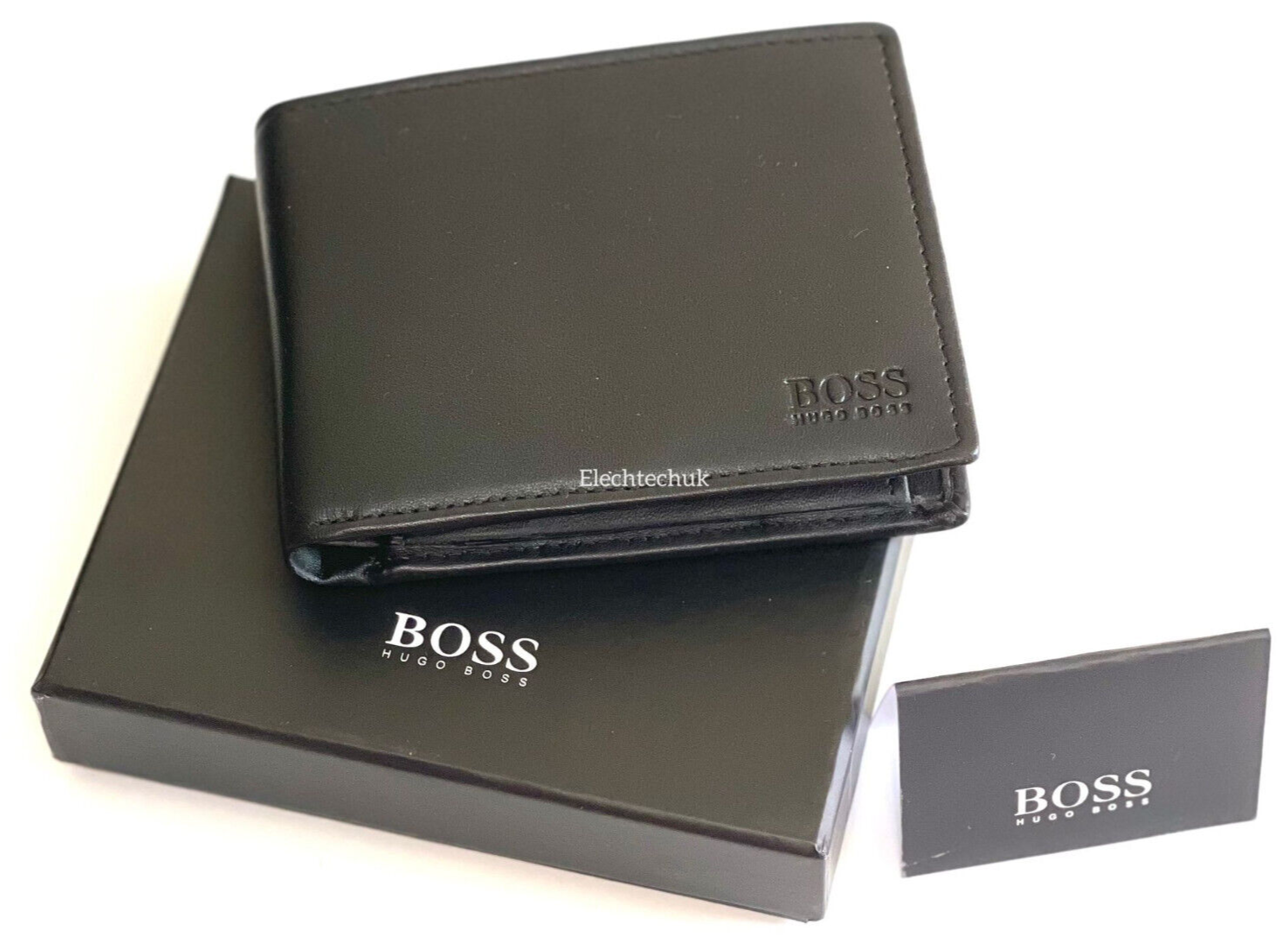Hugo Boss Men’s AREZZO Trifold Leather Wallet With Coin Pocket Black eBay