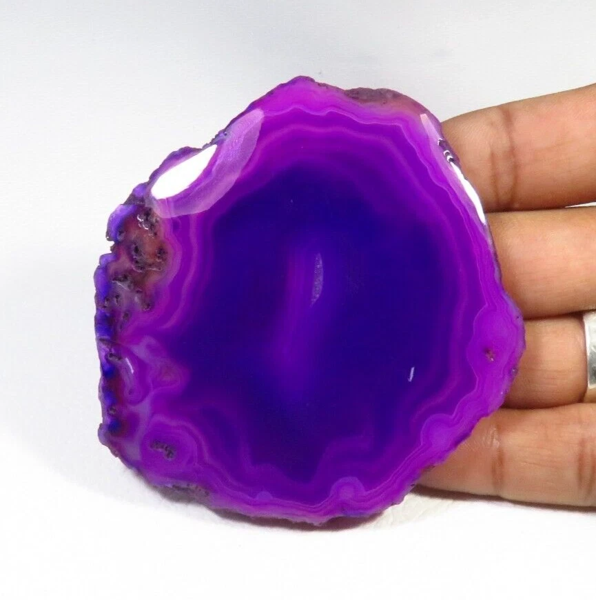Slice Purple Geode Agate Cabochon 69x68 mm Natural Slice Gemstone 285Cts BS-1150 - Image 2 of 4