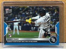 2022 TOPPS NOW #12 WANDER FRANCO TAMPA BAY RAYS RC Blue Parallel 5/49 Jersey # 