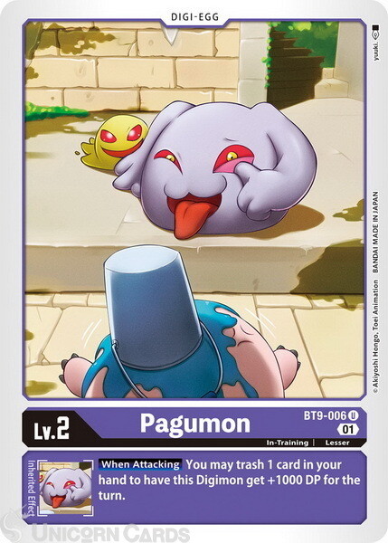 BT9-006 Pagumon Uncommon Mint Digimon Card