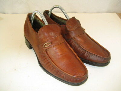 Mens Florsheim Brown Leather Buckle Loafers SlipOns sz 8.5D  display picture 3