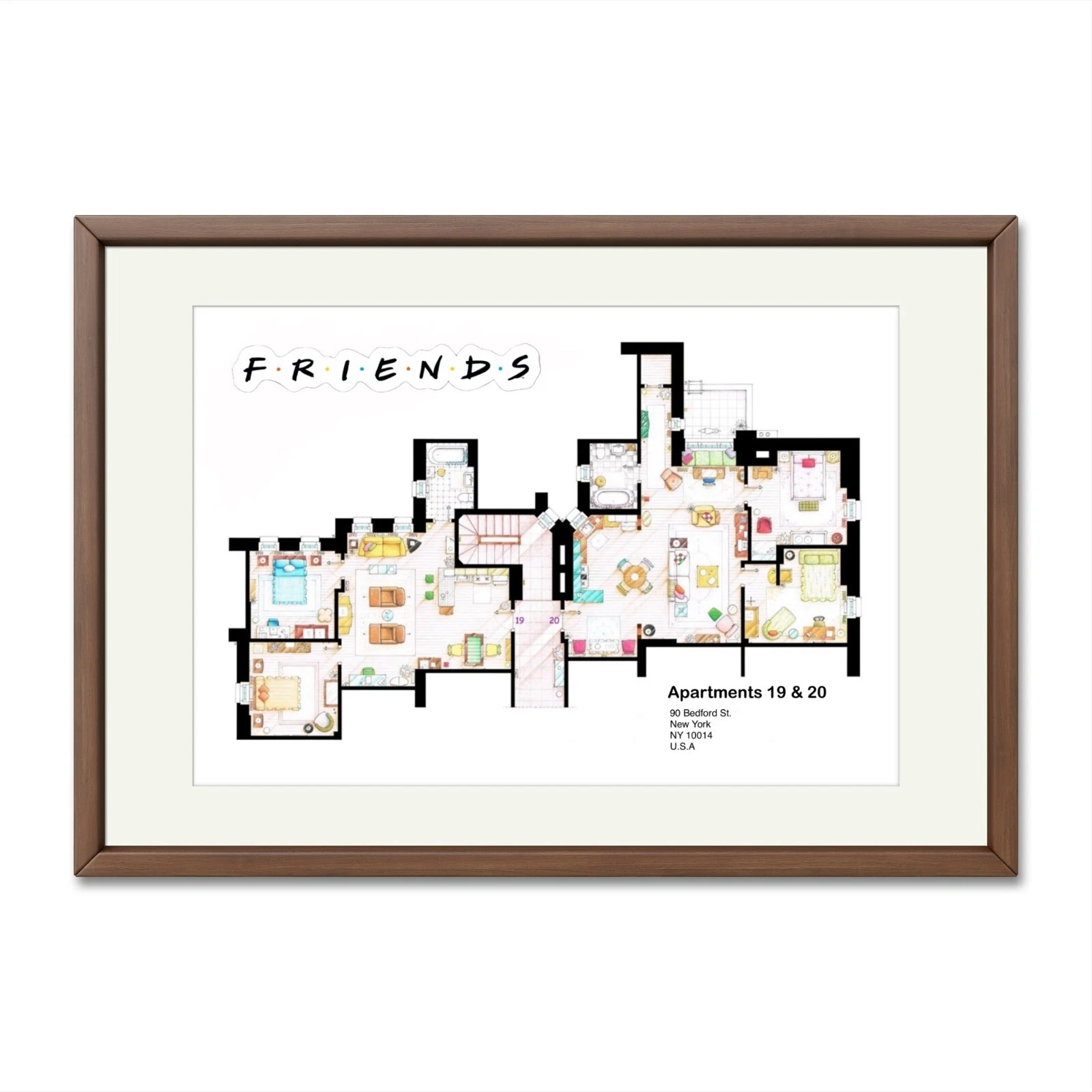 Friends floor Plan, Friends Poster