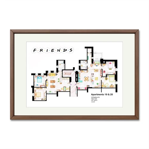 Friends floor Plan, Friends Poster