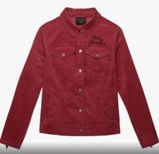Harley Davidson Corduroy Jacket Tibetan Red Women  s Size XS New