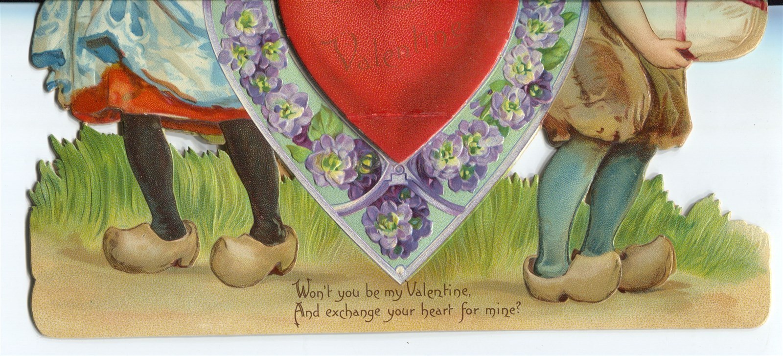 Large Germany Die Cut Dutch Boy & Girl in wooden shoes Pop out