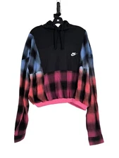 Nike Unipro Women’s Upcycled Plaid Pullover Hooded Sweatshirt Large