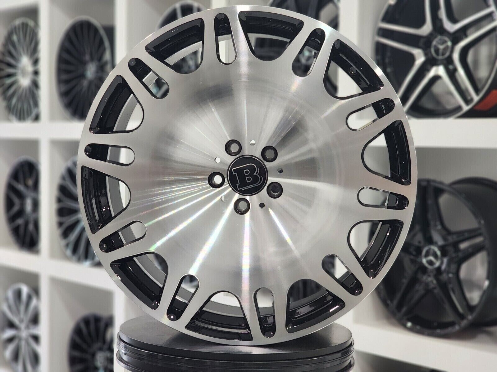 22x10 BRABUS BLCK MACHINE WHEELS RIMS TIRES MERCEDES G-WAGON G55 G500 G550 G63 G