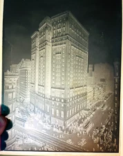 Hotel McAlpin 1913 Glass NEGATIVE Only Herald Towers NYC Greeley Sq Photo  *AL