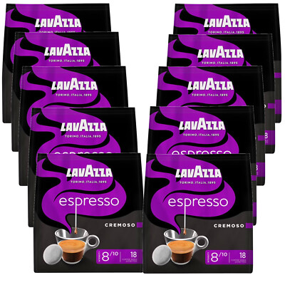 10x 18 Kaffee Pads Lavazza Espresso Cremoso italiano 8/10 intensives Aroma