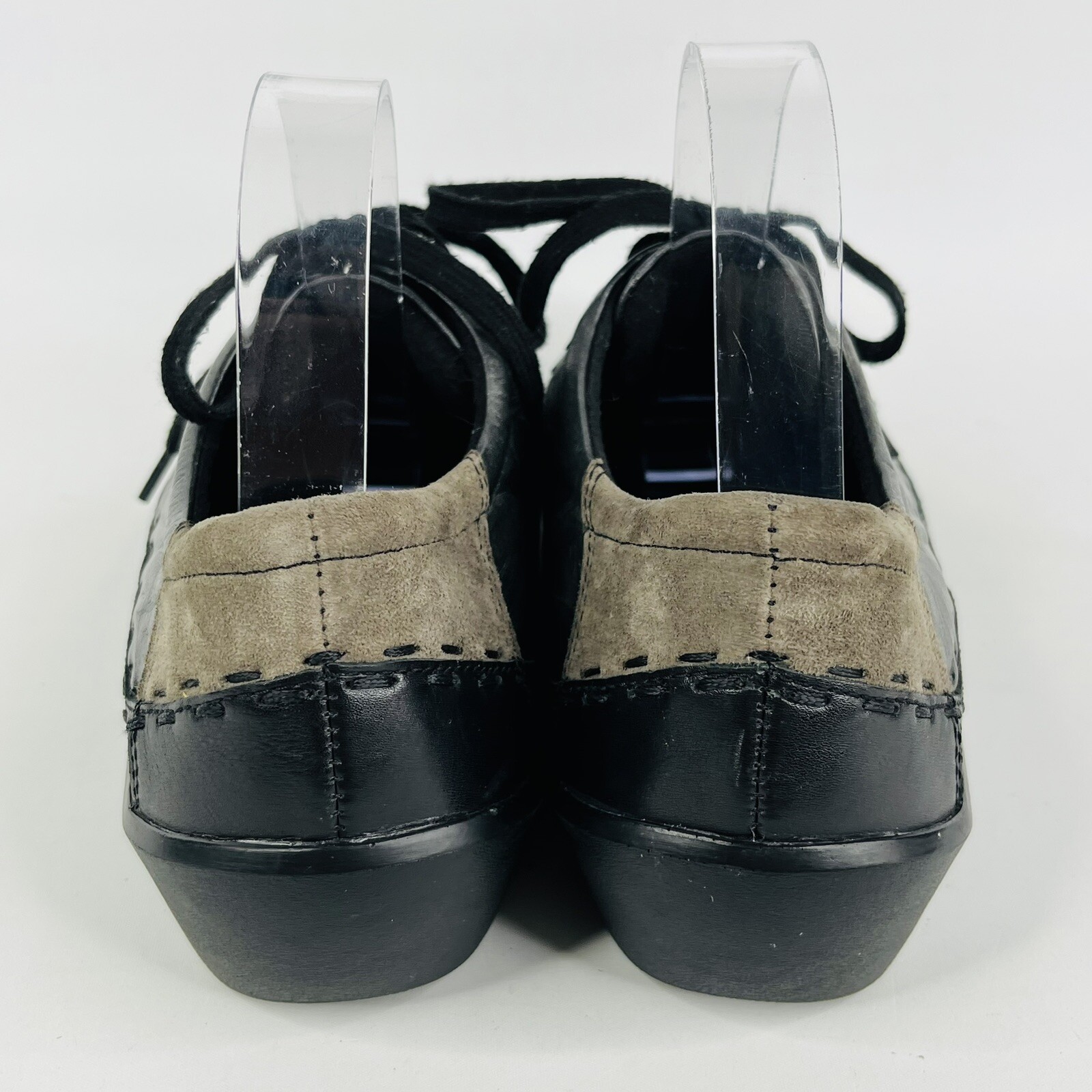 Ziera Leather Lace Up Comfort Shoes Orthotic Friendly Black Grey Size 40.5 XW eBay