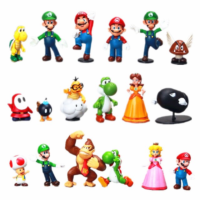 18pcs Cute Game Super Mario Action Figures Doll Kids Boy Girl Toy Set Xmas Gift for sale online