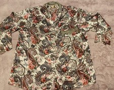 vintage Victoria Secret lingerie Gold Label Paisley long sleeve PJ Shirt