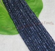 2x2mm Faceted Dark Blue Jade Rondelle Abacus Gemstone Loose Beads 15"Strand