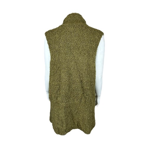 G.I.L.I. Women's Textured Sweater Open-Front Vest Solid Olive X-Large Size - Picture 2 of 2