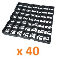 40 X Black Plastic Paving Driveway Grid Turf Grass Gravel Protector Drainage Mat 40 X Black Plastic Paving Driveway Grid Turf Grass Gravel Protector Drainage Mat