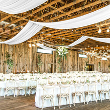 6 Panels White Ceiling Drapes for Wedding, 5Ftx40Ft Ceiling Drapes Cheesecloth S