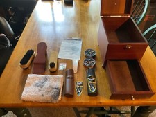 Pre Owned Wooden Shoe Shine Kit.