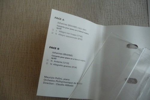 BRAHMS CONCERTO POUR PIANO N°2. DGG MAURIZIO POLLINI. K7 AUDIO TAPE CASSETTE. - Imagen 6 de 7