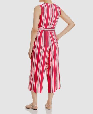 Karl Lagerfeld Paris Women's Pink Striped Surplice Self-Tie